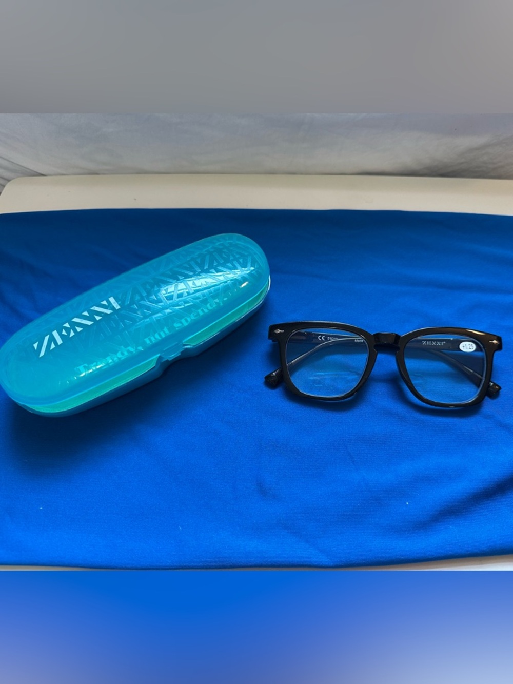 +1.25 Black Zenni Wayfarer Reading Glasses with Case